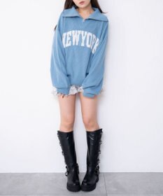 WEGO NEWYORKハーフジップニット