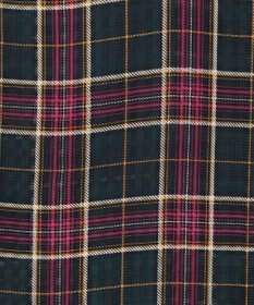 組曲 【洗える】シアーチェック 半袖ブラウス