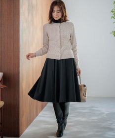 組曲 L 【前後着用可】コットンカシミヤ混2WAYケーブル ニット