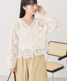 AMERICAN HOLIC クロシェニットVネックカーディガン