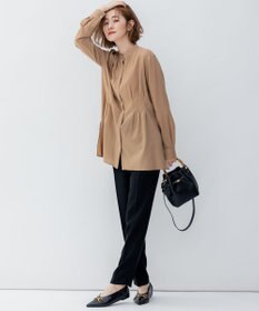 23区 S 【洗える】ドライダブルサテン ドロスト パンツ