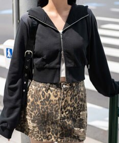 WEGO ヴィンテージウォッシュWジップショートパーカー