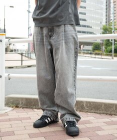 WEGO 【ユニセックス着用ITEM/SMLサイズ展開】ルーズテーパードデニムパンツ