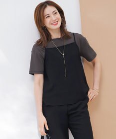 23区 L 【吸水速乾/UVカット/接触冷感】ストレッチジョーゼット キャミソール