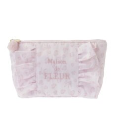Maison de FLEUR リボンレオパードフリルポーチ