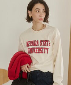 WEGO 【ANGIE VINTAGE】GILDAN カレッジロゴ オーバーサイズ プリント ロンT