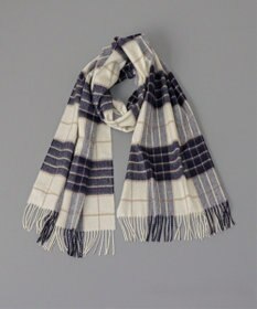 AURORA 【Johnstons of Elgin（ジョンストンズ オブ エルガン）】 カシミヤ100％起毛チェック柄ストール