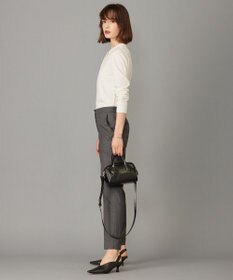 ICB L 【洗える】コンパクトモクロディ バンドカラーカットソー