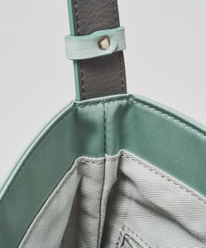 russet バイカラーレザーベルトフラットショルダーバッグ(SF-278)