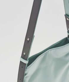 russet バイカラーレザーベルトフラットショルダーバッグ(SF-278)