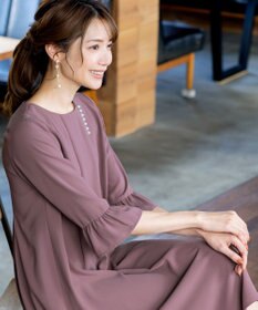 Tiaclasse 飴玉パールフレア袖ワンピース