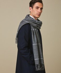 GOTAIRIKU 【カシミヤ100％】 幅広 マフラー_グレンチェック柄(40×180)