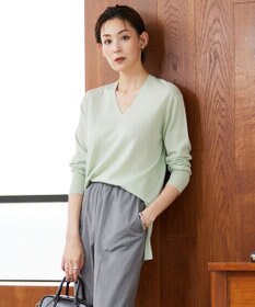 ICB 【洗える】コンパクトウール Vネックプルオーバー