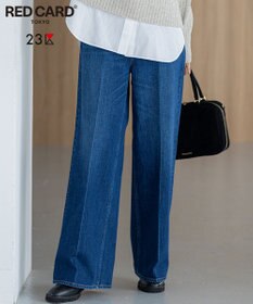 23区 【滝沢眞規子さん着用/RED CARD TOKYO×23区】 センタープレス デニム ワイド パンツ ミッドブルー系