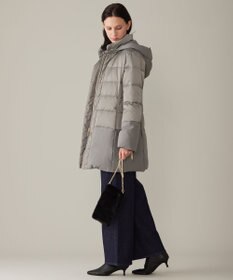 自由区 L 【撥水加工・洗える】ブライトダウンフード付き ダウンコート