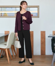 Tiaclasse L 【日本製・洗える】ジョーゼットニットワイドパンツ