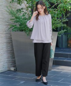 Tiaclasse L 【日本製・洗える】ジョーゼットニットワイドパンツ