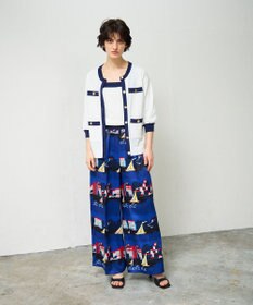 GRACE CONTINENTAL マリンプリントイージーパンツ