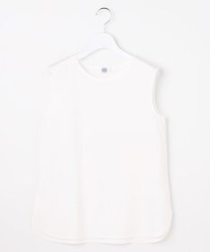 J.PRESS LADIES コットンスムース ノースリーブ シャツテール カットソー