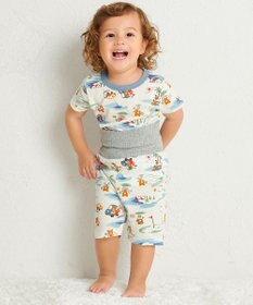 MIKI HOUSE HOT BISCUITS 【80-120cm】 リゾートビーンズ 腹巻き付き タック天竺素材 半袖パジャマ