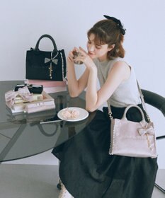 Maison de FLEUR ベロアレースロングポーチ