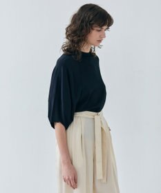 BEIGE， 【洗える】NADIA / ボリュームスリーブ半袖ボトルネックニット