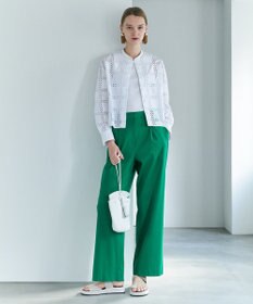 ICB ドライリネンストレッチ ワイドストレートパンツ