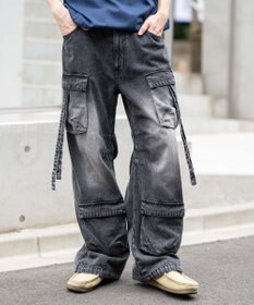 WEGO イージーマルチポケットデニムカーゴ