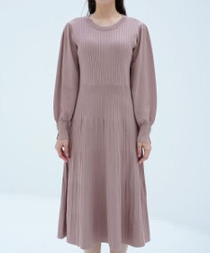 Tiaclasse L リブニットパフスリーブワンピース