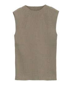 earth music&ecology ランダムリブボトルネックノースリーブニット