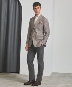 GOTAIRIKU 【CANONICO/カノニコ】サキソニーウールコットンブレンド ジャケット_ブラウンチェック