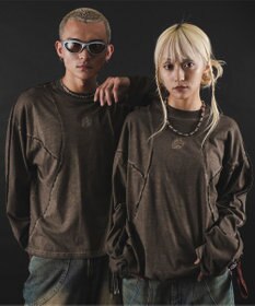 WEGO 【ユニセックス着用ITEM】MA55IVE　コールドダイスウィッチングロゴT（LS）