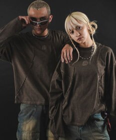 WEGO 【ユニセックス着用ITEM】MA55IVE　コールドダイスウィッチングロゴT（LS）