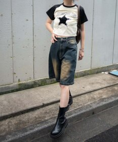 WEGO 【新色追加】ヴィンテージウォッシュデニムハーフパンツ