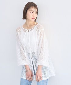 earth music&ecology レースフラワーブラウス