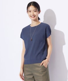 J.PRESS LADIES L 【洗える】レーヨンエリートストレッチ フレンチスリーブ ニット