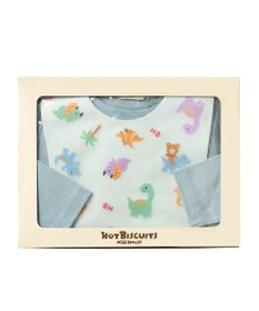 MIKI HOUSE HOT BISCUITS 長袖Tシャツ＆お食事スタイセット【BOX付き】