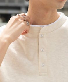 WEGO 【ユニセックス着用ITEM/MLサイズ展開】フェイクレイヤードヘンリーネックT（SS）