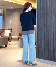 Tiaclasse 【新色追加・洗える】配色スリットニット