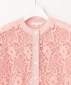 自由区 【洗える】レースコンビニット カーディガン