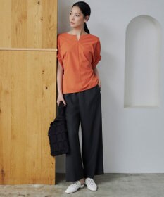 ICB 【接触冷感・UVカット・洗える】ヴィンテージスパンブロード デザインブラウス