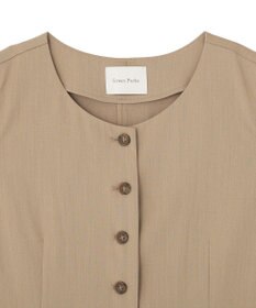 Green Parks クルーネック多釦ジレ