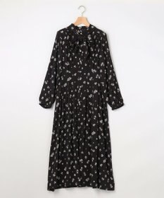 組曲 L ギャザーライトデシンボウタイ付き ワンピース