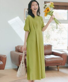 Tiaclasse L 【新色追加】ワッフルVネックワンピース