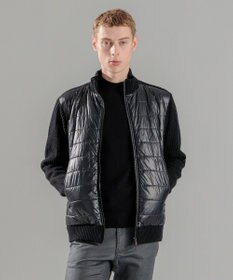 JOSEPH HOMME ニットブロックシルキーサテン　ニットブルゾン