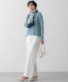 23区 【洗える】スラブツイルストレッチ ワイド パンツ