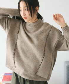 CRAFT STANDARD BOUTIQUE 洗える/ハンドステッチデザインニットプルオーバー