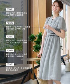 Tiaclasse 配色ドビーワンピース