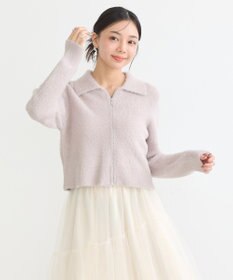 earth music&ecology シャギージップカーディガン