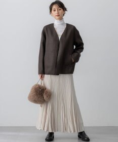 23区 S 【洗える】クラッシュ プリーツ ジョーゼット スカート